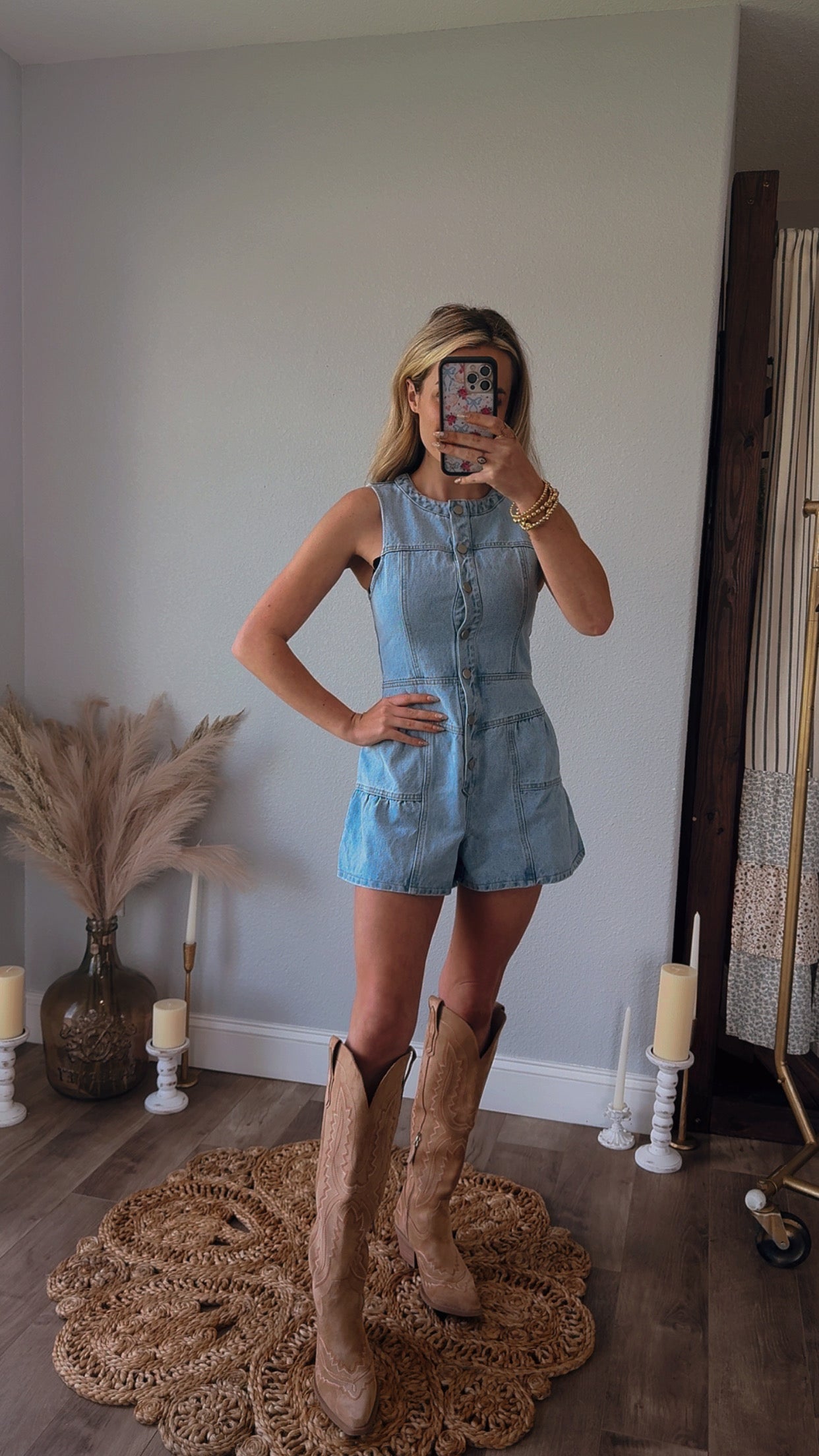Hungry Heart Denim Romper