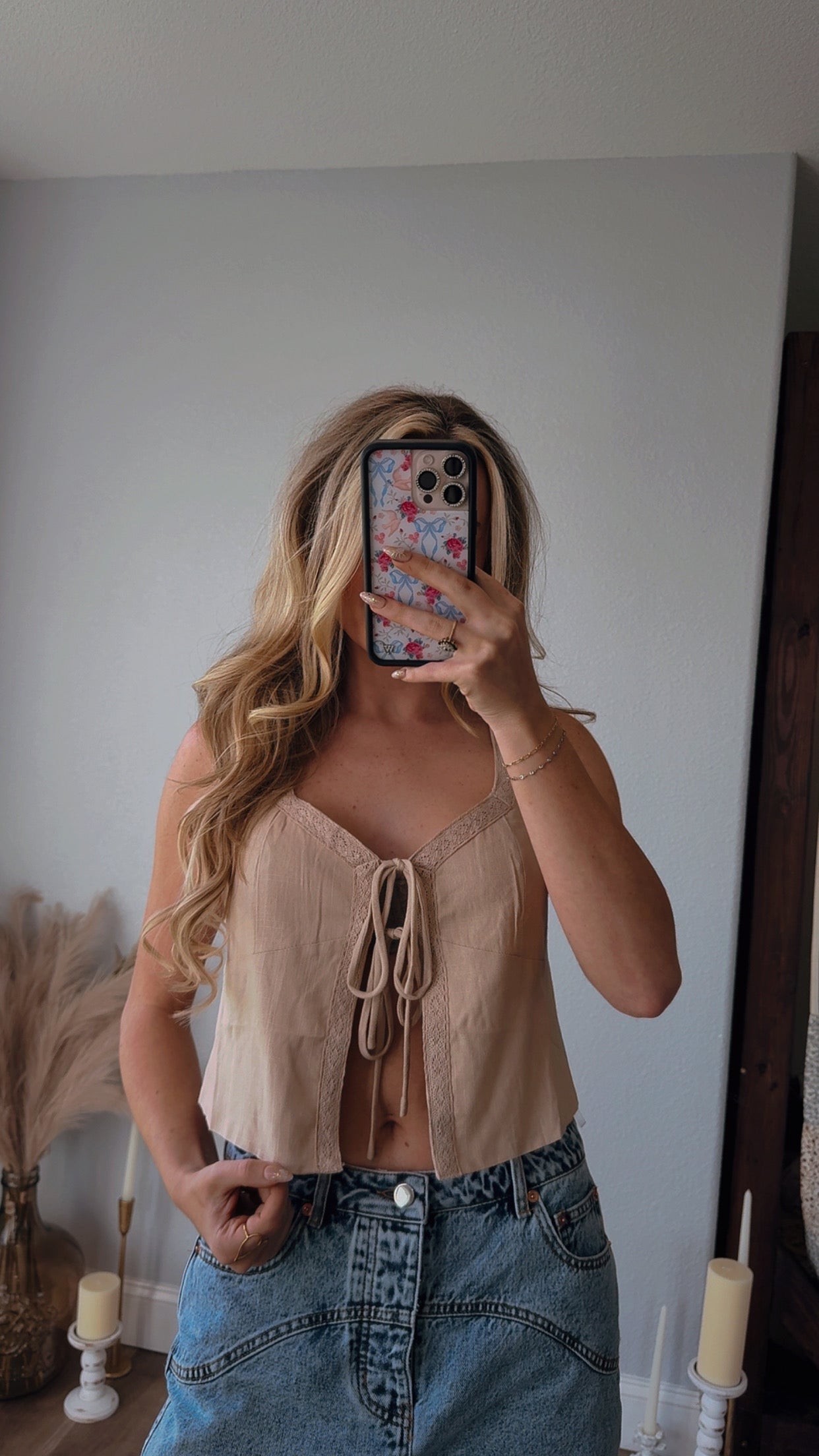 Natural Feelings Tie Top