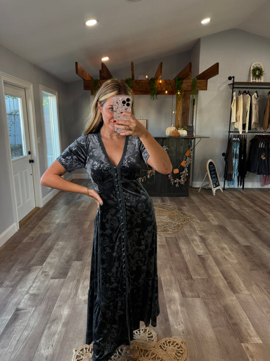 LANIE VELVET DETAIL MAXI
