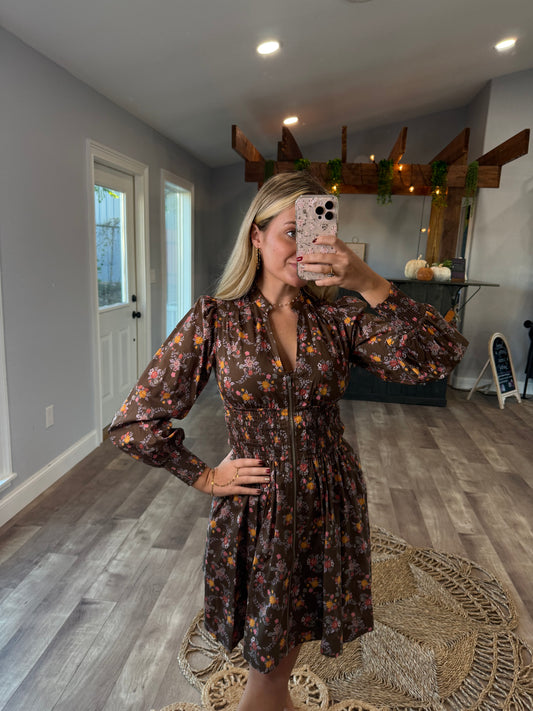 FALL IN LOVE ZIPPER DETAIL DRESS